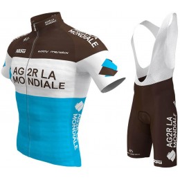 AG2R LA MONDIALE 2019 Fahrradbekleidung Radtrikot Satz Kurzarm+Kurz Trägerhose WB092