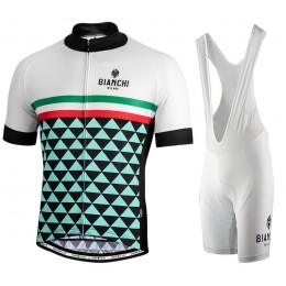 BIANCHI MILANO Codigoro white Fahrradbekleidung Radtrikot Satz Kurzarm+Kurz Trägerhose FZPV9