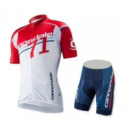 2016 Cannondale Rot weiß Fahrradbekleidung Satz Fahrradtrikot Kurzarm Trikot und Kurz Radhose NPK9I