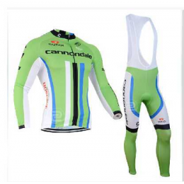 2014 Cannondale Fahrradbekleidung Radtrikot Langarm+Lang Trägerhose blau Schwarz weiß UPVHH