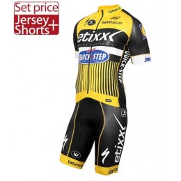 2016 Etixx Quick step Fahrradbekleidung Radteamtrikot Kurzarm+Kurz Radhose Kaufen gelb GBFHN