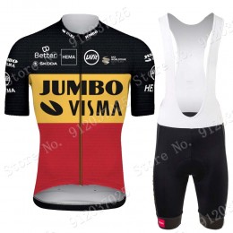 Jumbo Visma Belgium 2021 Team Fahrradbekleidung Radteamtrikot Kurzarm+Kurz Radhose rc5tIX