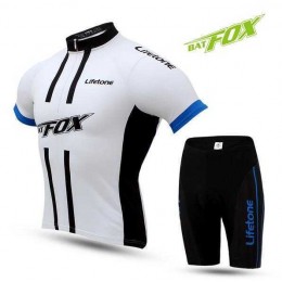 2016 BAT FOX Fahrradbekleidung Radtrikot Kurzarm+Kurz Radhose blau weiß Schwarz 1WWC5