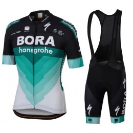 BORA hansgrohe TEAM 2018 Fahrradbekleidung Satz Fahrradtrikot Kurzarm Trikot und Kurz Trägerhose UVZWZ