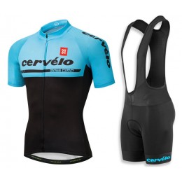 2018 Cervelo 3T blau Fahrradbekleidung Radtrikot Satz Kurzarm+Kurz Trägerhose 29KPD