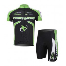 Merida 2014 Radbekleidung Radtrikot Kurzarm und Fahrradhosen Kurz Schwarz grün XVJNB