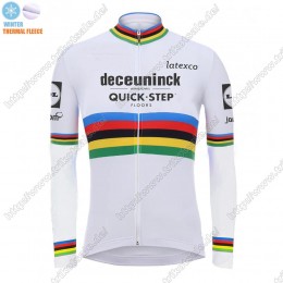 Winter Thermal Fleece Deceuninck quick step 2021 UCI World Champion Fahrradbekleidung Radtrikot Langarm VKLZE