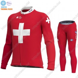 Swiss FDJ Winter Thermal Fleece 2021 Fahrradbekleidung Radtrikot Langarm+Lang Trägerhose CBQAZ