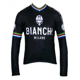 2016 BIANCHI-MILANO Fahrradbekleidung Radtrikot Langarmen Schwarz Q4S31