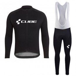 2018 Cube Schwarz Fahrradbekleidung Set Langarmtrikot+Lange Trägerhose ZKFS0